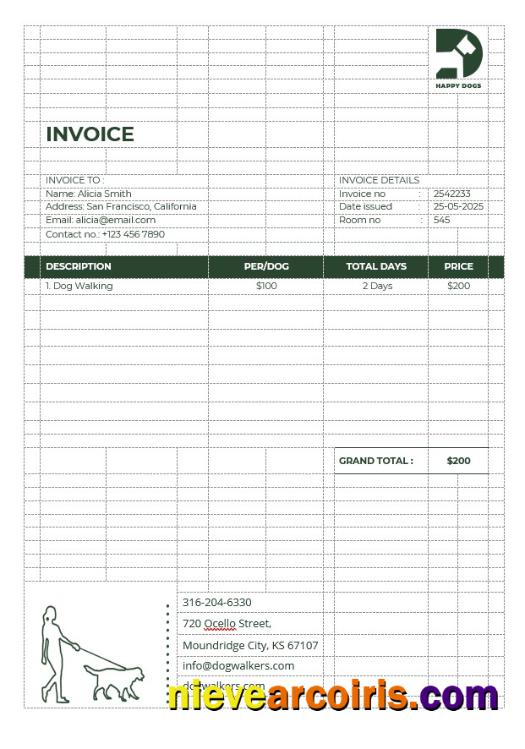 Dog Walker Invoice